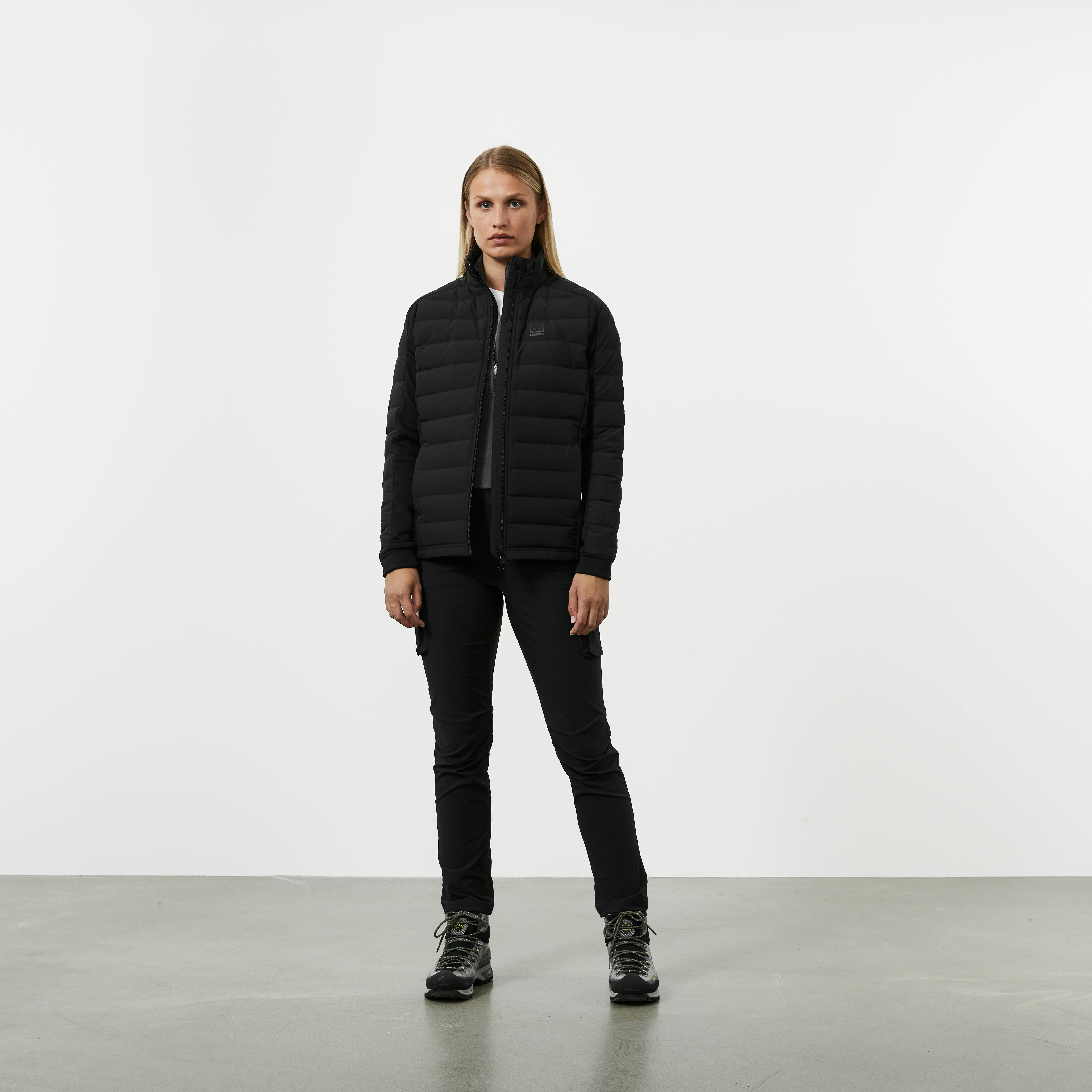 66 Degrees North Iceland Women's Lightweight Quilted Snap Button 2024 Jacket Black S